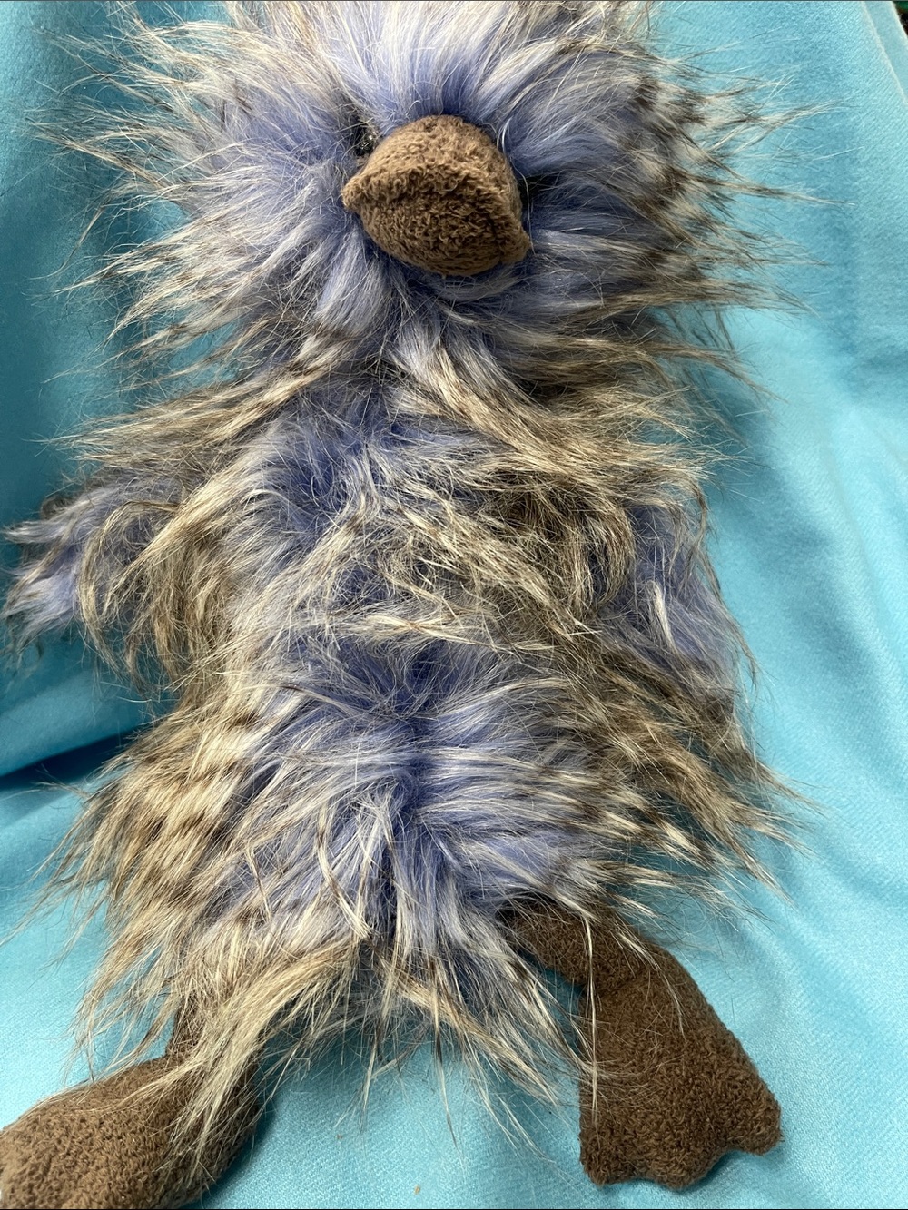 Jellycat Blue and Brown Fuzzy Small Plush